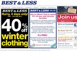 40% off* winter clothing at Best & Less - Ends Sunday!