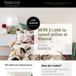 Win $1,000 Worth of Bedding Products from Bianca