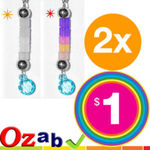 $1.00 Free Shipping, 2x Crystal UV Bead Charm Pendant, Change Colour under the Sunlight