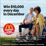 $10,000 X10 daily cash prizes given out by McDonald's