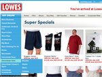 Lowes Menswear $10 Super Specials (Online Only) Shirts/Shorts/Towels/Socks + $10 Shipping