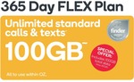 Kogan 365 Day Prepaid SIM (FLEX Plan, 100GB) $135 for New and Existing Customers @ Kogan Mobile