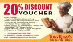 20% Discount at Tony Roma's Restaurant (Sydney)