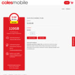 Coles Mobile 365-Day 120GB Prepaid Plan Recharge $119 (Was $150) @ Coles