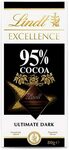 Lindt Excellence 95% Cocoa Dark Chocolate $2 (Min Order: 3) + Delivery ($0 with Prime/ $39 Spend) @ Amazon AU