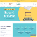 Spend and Save: from $150 off on $1000 Purchase & up to $800 off on $4000 Purchase @ Koala (Furnitures)