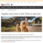 Perth Return Economy Class Airfares Departing BNE, MEL, SYD for 2 Adults $598 ($299 Per Person) @ Qantas