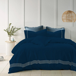 1200TC Pure Cotton 3pcs Quilt Cover – Double Size, Navy Colour $49.99 (RRP $139.99) & Free Delivery @ Bedding N Bath