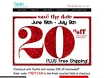 Save 20% off Storewide at Fresh Fragrances and Cosmetics When You Use PayPal