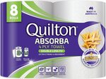 Quilton Absorba Double Length Paper Towel (120 Sheets/Roll) 8pk $17 ($15.30 S&S) + Delivery ($0 Prime/ $39 Spend) @ Amazon AU