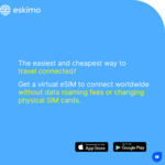 Free 1GB of Global Data (Virtual eSIM, Data Valid for 2 Years) @ Eskimo.travel