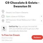[VIC, NSW] Free Single Scoop of Ice-Cream for New EatClub Users (200 Scoops Per Store) @ C9 Chocolate & Gelato via EatClub