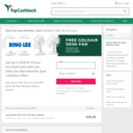 Bing Lee: 100% Cashback on $28 Goldair 30cm Desk Fan @ TopCashBack AU (New Members)