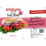 1/2 Price Riverland Cooked Sliced Salami Quad Pack 400g $4.80 ($12/kg, Was $9.60) @ Woolworths