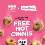 One Free Hot Cinnamon Donut Per in-Store Visitor on Wed 7/2 @ Donut King