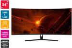 Kogan 34" Curved Ultrawide WQHD 165Hz Freesync USB-C Gaming Monitor $409 + Delivery  ($395 Delivered with FIRST) @ Kogan