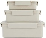 3-Piece Wheat Straw Food Container Set, Rectangle or Round $5.00 (Was $9) + Delivery ($0 in-Store/ OnePass / $65 Order) @ Kmart