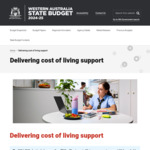 [WA] Cost of Living Support (e.g. $400 Electricity Credit, Free Student & Free Sundays Public Transport) @ WA State Budget