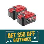 Ozito 5.2ah 18v Twin Pack $149 / Ryobi 8.0ah Starter Kit $199 via Trade in of Any 18v Battery @ Bunnings