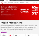 Vodafone Prepaid Plus Starter Pack 320GB 365 Days for $219 Delivered (Ongoing 220GB for $320) @ Vodafone