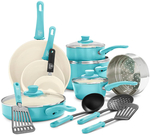 [OnePass] GreenLife 16-Piece Soft Grip Ceramic Cookware Set, Aqua, $89.98 Delivered (Was $224.95) Delivered @ Catch