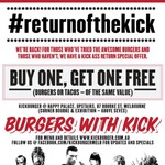 KickBurger Melbourne - Buy 1 Get 1 Free #returnofthekick