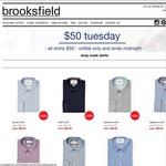 Brooksfield Online Store All Business Shirts $50 Today Only. Free Delivery over $140