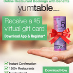 FREE $5 Virtual Visa Gift Card When You Download Yumtable App (iOS) & Register