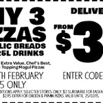 Mega Online Week, 3 Pizza's, 2 Garlic Breads, 2 1.25l Drink for from $30 Delivered, from Domino's