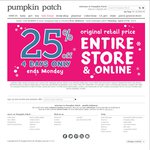 Pumkin Patch 25% off Store Wide (Online and in Store) & Free Shipping Code