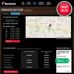 Domino's Any* Pizza $3.95 Pick up Sat 28 November (Doncaster East, VIC)