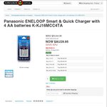 Panasonic Eneloop Smart Quick 2 Hrs Charger with 4 AA Rechargeable Batteries $29.95 + Shipping @ Battery Deals