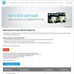 Up to $30 Cash Back When You Buy Any Two Eligible HP XL Inks (from Select Stores) with HP