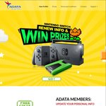 Win a Nintendo Switch Worth $470 Plus microSD Memory Card or 1 of 11 ADATA Prizes from ADATA