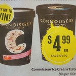 Connoisseur Ice Cream Tubs 1L $4.99 @ Drakes IGA (Starts 12/7)