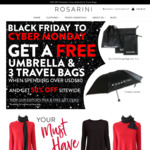 Rosarini.com - 50% off Everything with Free Shipping Worldwide (Plus an Umbrella & a Set of Travel Bags on Orders over USD $80)