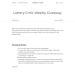 Win theLotter Credits and Buy Lottery Tickets of Your Choosing from Lottery Critic