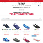 70% off Selected Styles + Free Shipping @ Crocs