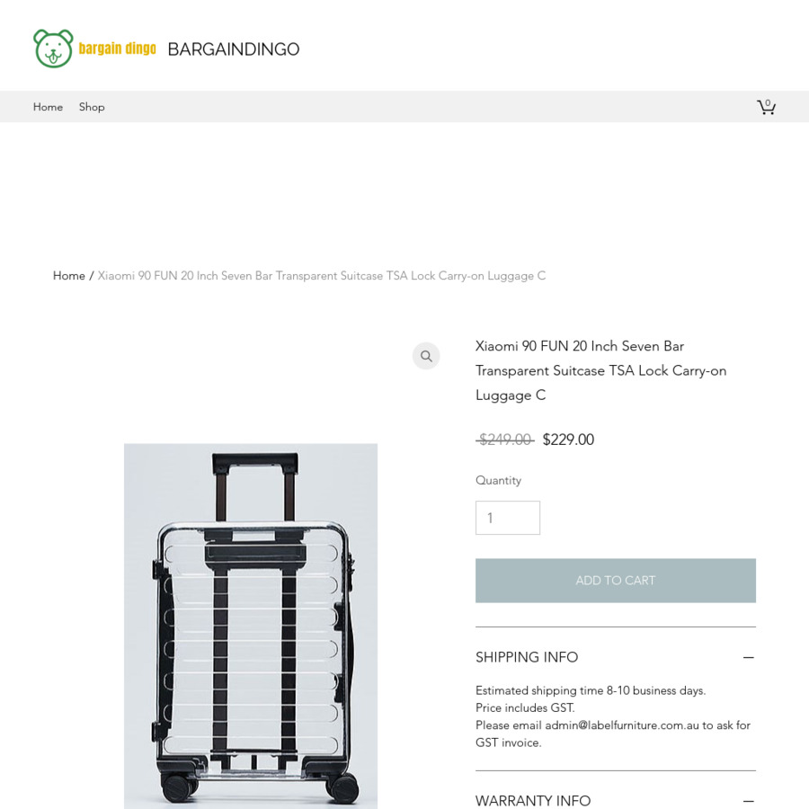 transparent suitcase xiaomi