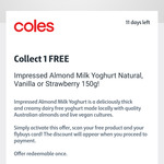 Free Impressed Almond Mylk Yoghurt via Flybuys @ Coles
