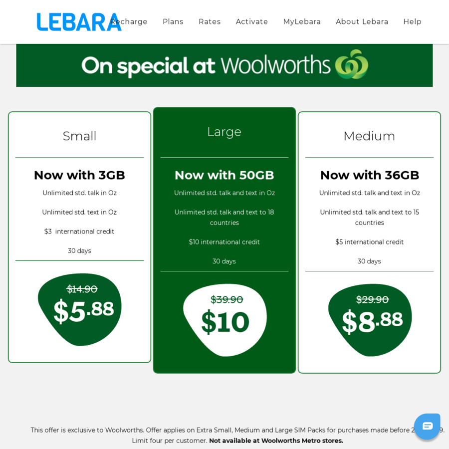 Lebara Large 30Day Prepaid Mobile SIM 50GB, Unlimited Talk & Text to