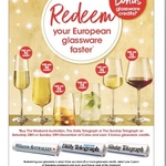 3 Free Glassware Credits w/ Weekend Australian, Saturday Telegraph or Sunday Telegraph on 28th or Sunday 29th December at Coles