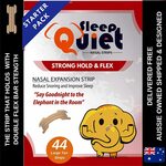 SleepQuiet Nasal Strips (44 Pack) Clear or Strong Large & Med $9.59 - $10.49 Delivered @ Sleepquiet via Amazon AU
