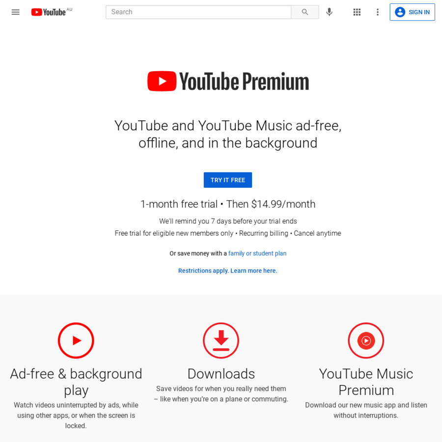 Youtube premium price