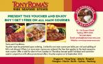 Buy 1, Get 1 Free at Tony Roma's Restaurant (Sydney)