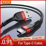 PZOZ 3A USB to USB-C Nylon Braided Charging Cable 1m US$1.51 (~A$1.98) Delivered @ PZOZ Official Store AliExpress