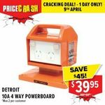 Detroit 1.8m 10A 4-way RCD/MCB Powerboard DETPRCD10A $39.95 (Max 2 Qty) + Delivery ($0 C&C/ $99 Spend) @ Total Tools