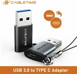 CABLETIME USB-C Female To USB 3.0 A Male Adapter US$1.09 (~A$1.43) Delivered @ Cabletime Official Store AliExpress