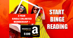 Win A 2-Year Kindle Unlimited Subscription + A$100 Amazon Gift Card from Book Throne