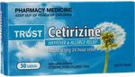 30x Trust Cetirizine Tablets (Generic Zyrtec) $7.49 Delivered @ PharmacySavings